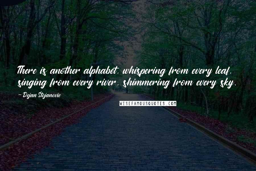 Dejan Stojanovic Quotes: There is another alphabet, whispering from every leaf, singing from every river, shimmering from every sky.