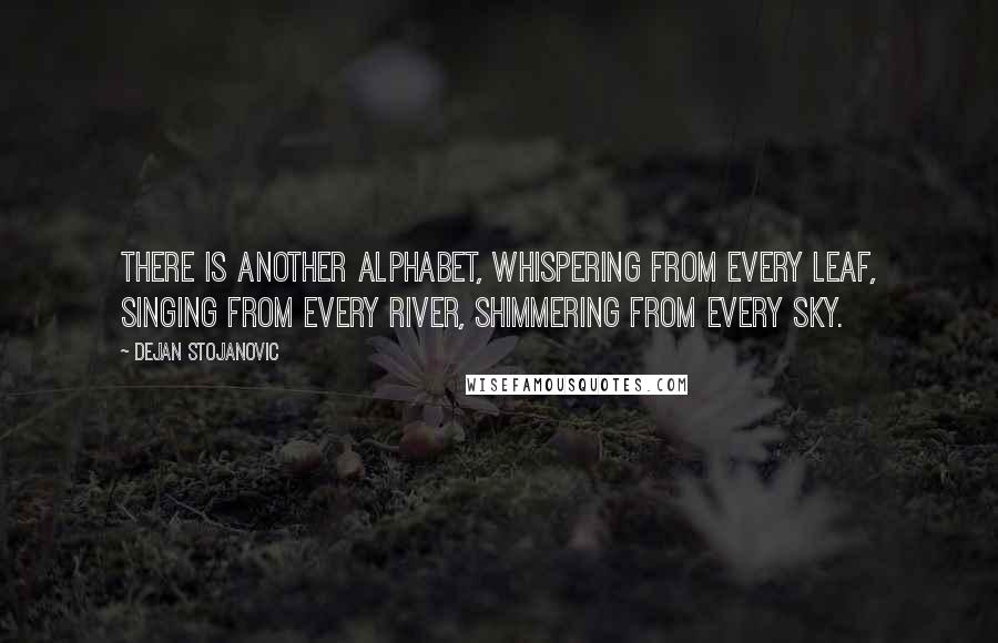 Dejan Stojanovic Quotes: There is another alphabet, whispering from every leaf, singing from every river, shimmering from every sky.