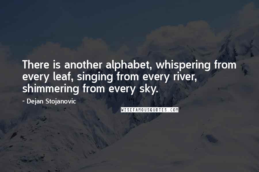 Dejan Stojanovic Quotes: There is another alphabet, whispering from every leaf, singing from every river, shimmering from every sky.