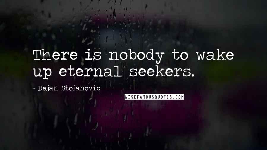 Dejan Stojanovic Quotes: There is nobody to wake up eternal seekers.