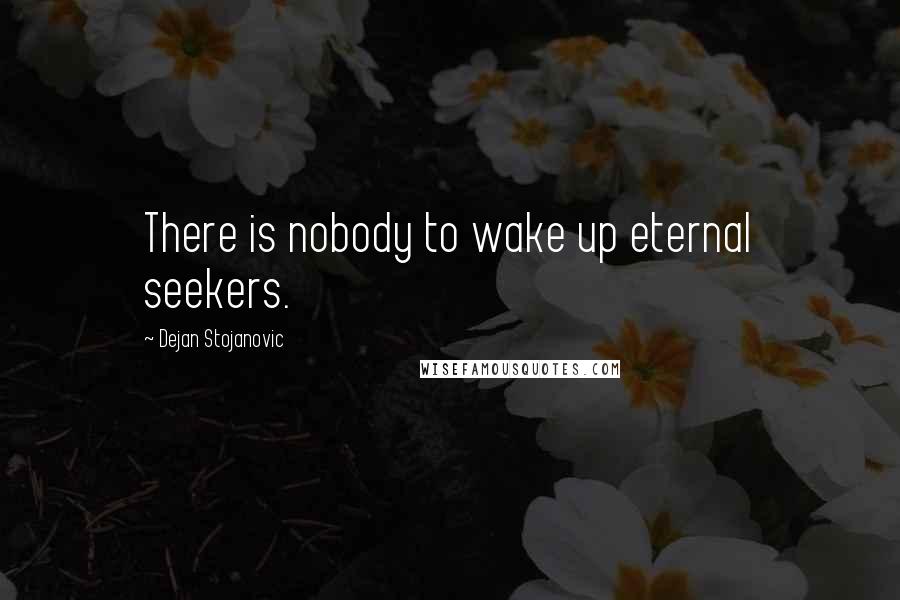 Dejan Stojanovic Quotes: There is nobody to wake up eternal seekers.