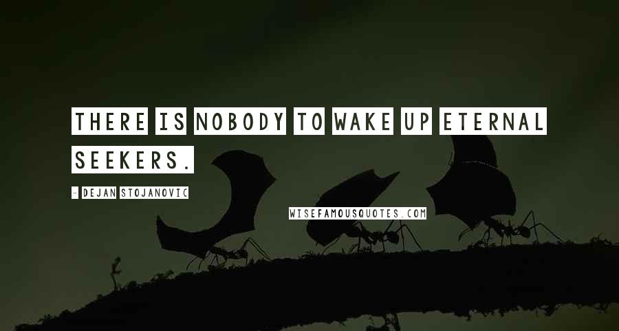 Dejan Stojanovic Quotes: There is nobody to wake up eternal seekers.