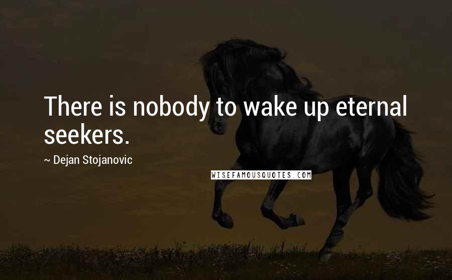 Dejan Stojanovic Quotes: There is nobody to wake up eternal seekers.