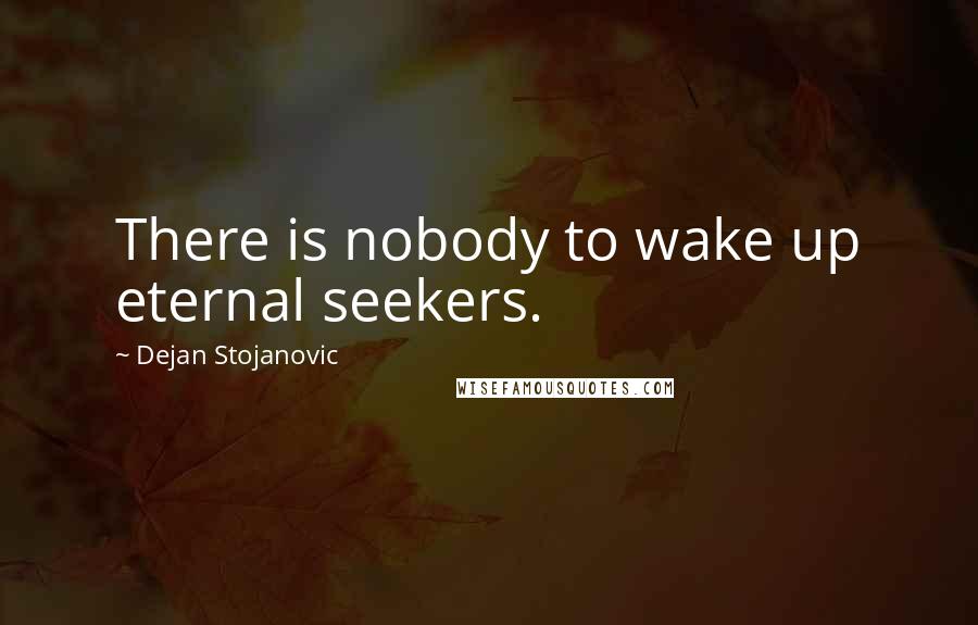Dejan Stojanovic Quotes: There is nobody to wake up eternal seekers.