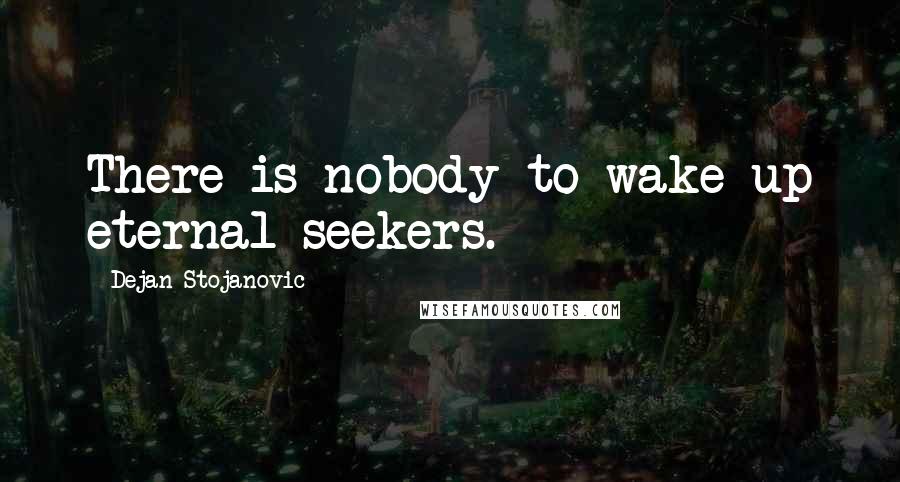 Dejan Stojanovic Quotes: There is nobody to wake up eternal seekers.