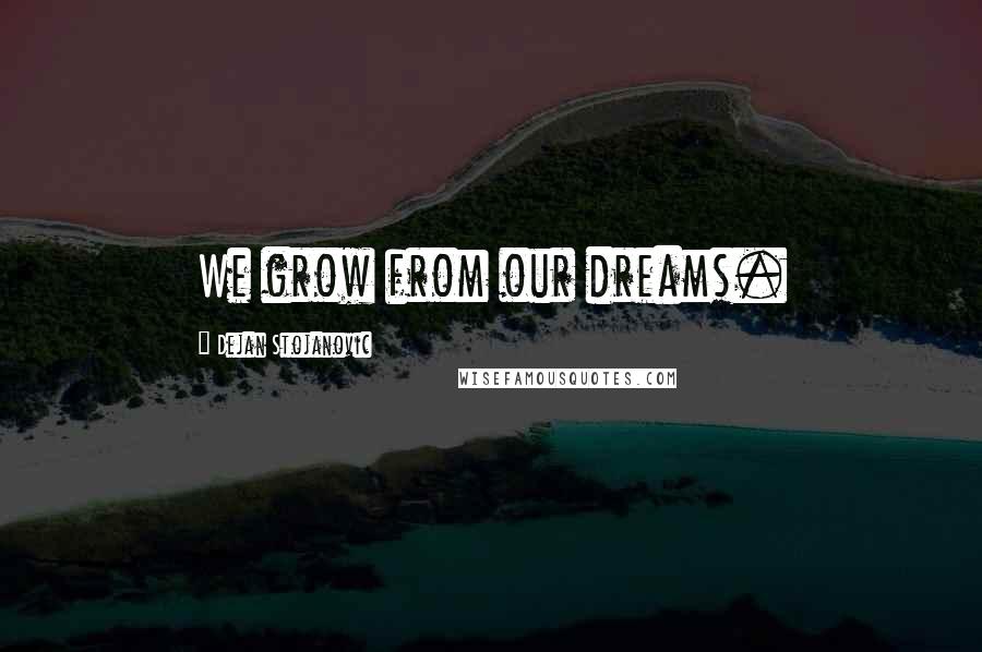 Dejan Stojanovic Quotes: We grow from our dreams.