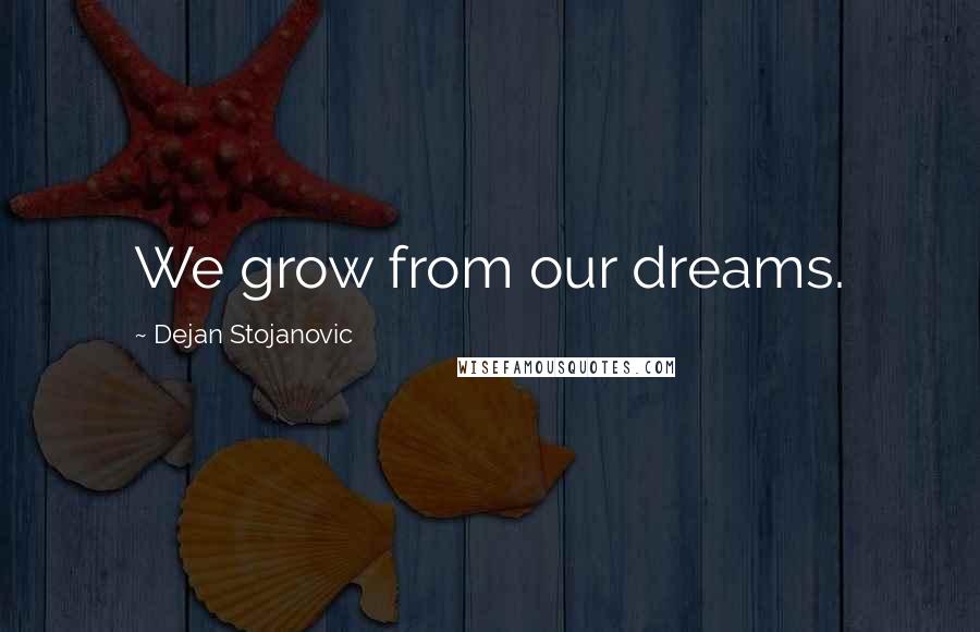 Dejan Stojanovic Quotes: We grow from our dreams.