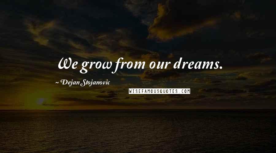 Dejan Stojanovic Quotes: We grow from our dreams.