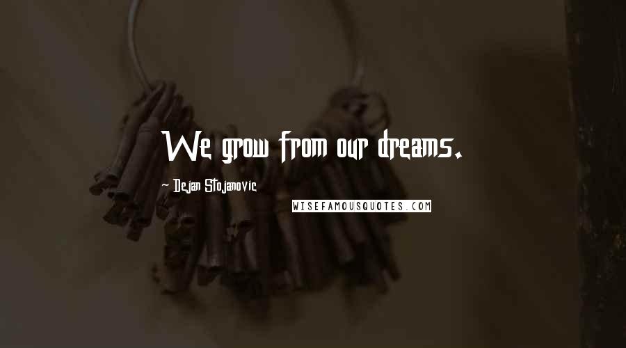 Dejan Stojanovic Quotes: We grow from our dreams.