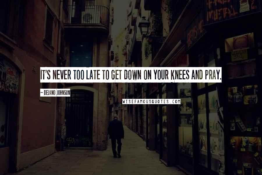 Delano Johnson Quotes: It's never too late to get down on your knees and pray.