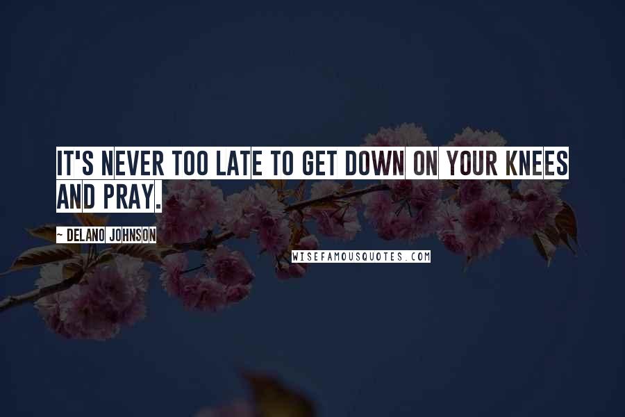 Delano Johnson Quotes: It's never too late to get down on your knees and pray.