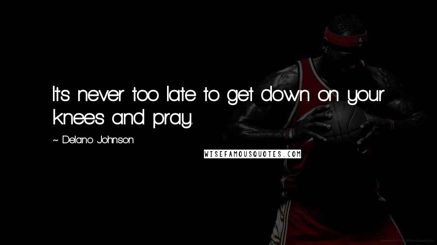 Delano Johnson Quotes: It's never too late to get down on your knees and pray.