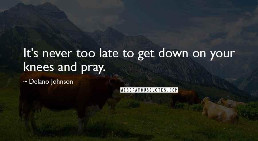 Delano Johnson Quotes: It's never too late to get down on your knees and pray.