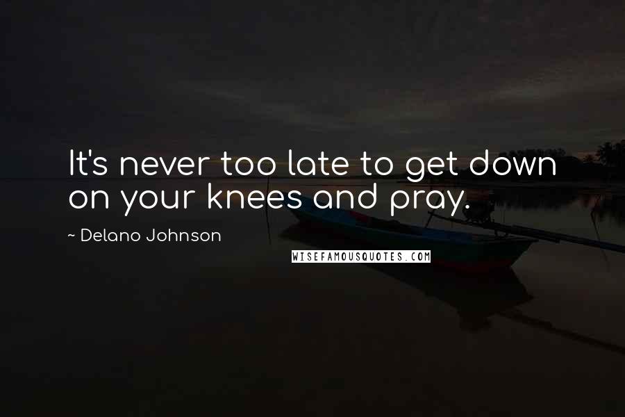 Delano Johnson Quotes: It's never too late to get down on your knees and pray.