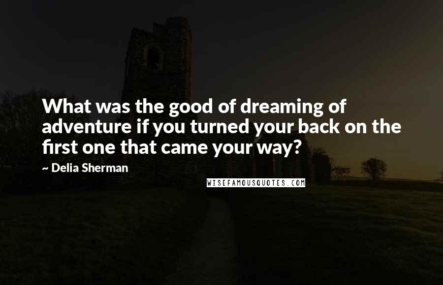 Delia Sherman Quotes: What was the good of dreaming of adventure if you turned your back on the first one that came your way?