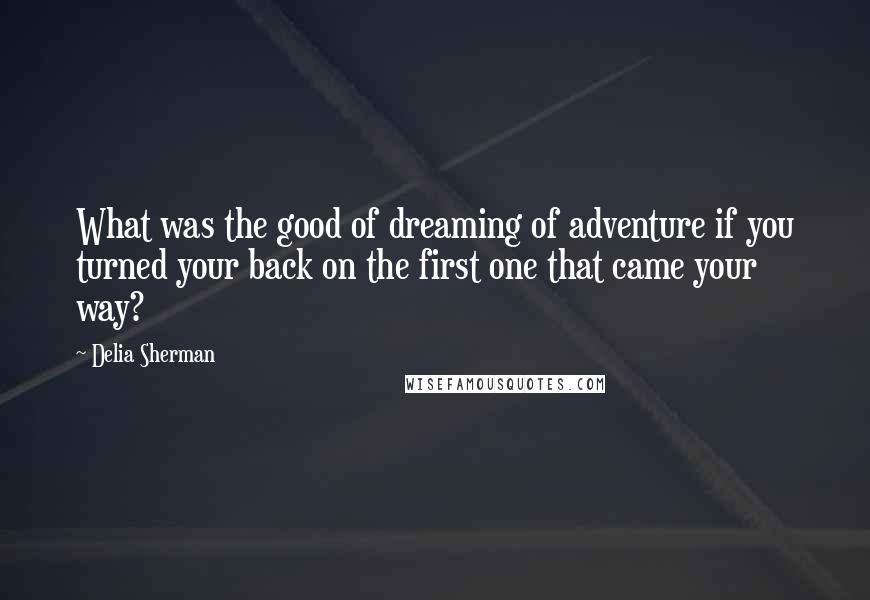 Delia Sherman Quotes: What was the good of dreaming of adventure if you turned your back on the first one that came your way?