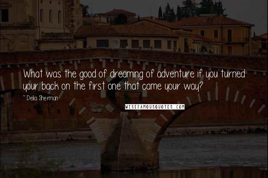 Delia Sherman Quotes: What was the good of dreaming of adventure if you turned your back on the first one that came your way?