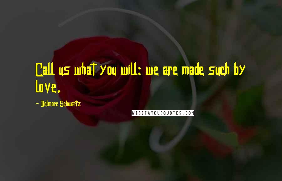 Delmore Schwartz Quotes: Call us what you will: we are made such by love.