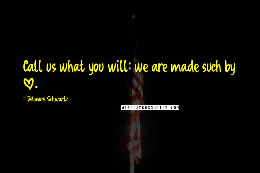 Delmore Schwartz Quotes: Call us what you will: we are made such by love.