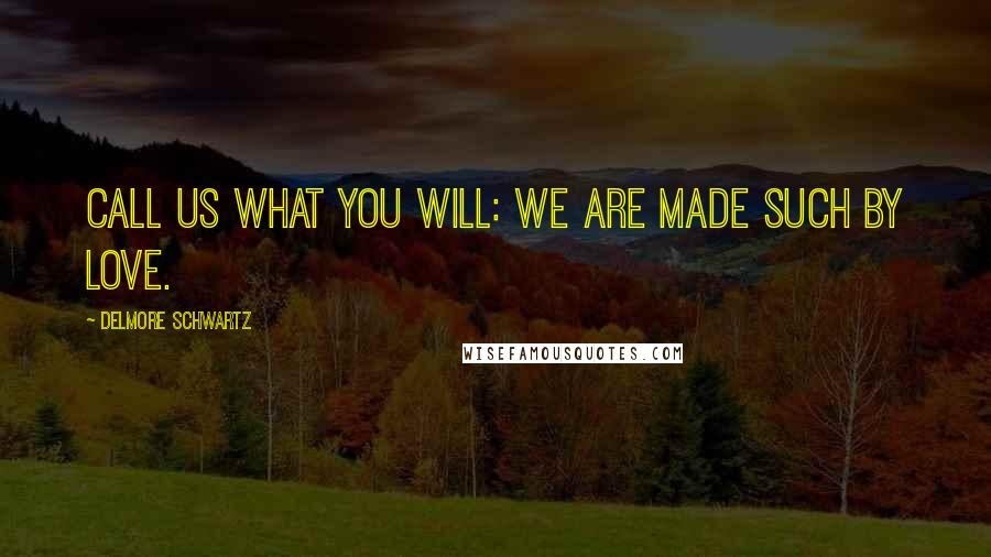 Delmore Schwartz Quotes: Call us what you will: we are made such by love.