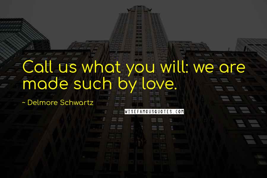 Delmore Schwartz Quotes: Call us what you will: we are made such by love.