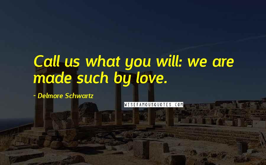 Delmore Schwartz Quotes: Call us what you will: we are made such by love.