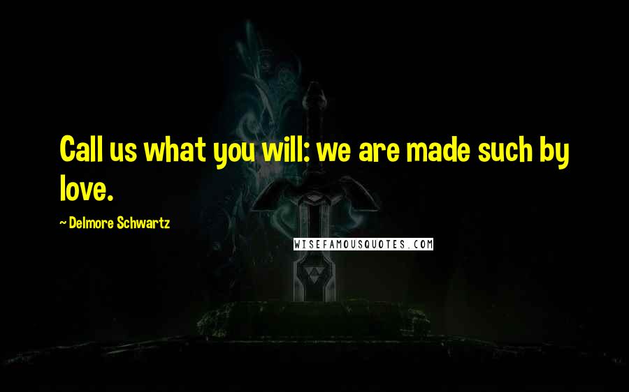 Delmore Schwartz Quotes: Call us what you will: we are made such by love.