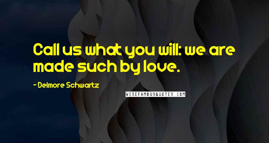 Delmore Schwartz Quotes: Call us what you will: we are made such by love.