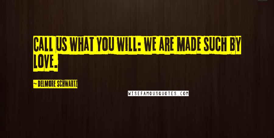 Delmore Schwartz Quotes: Call us what you will: we are made such by love.