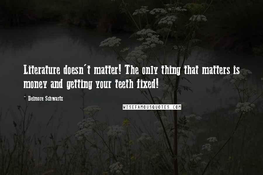 Delmore Schwartz Quotes: Literature doesn't matter! The only thing that matters is money and getting your teeth fixed!