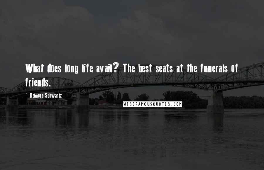 Delmore Schwartz Quotes: What does long life avail? The best seats at the funerals of friends.