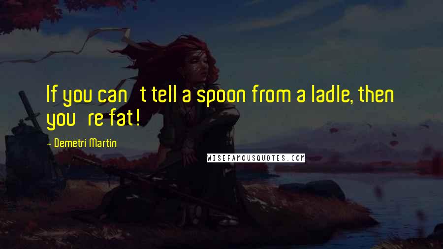 Demetri Martin Quotes: If you can't tell a spoon from a ladle, then you're fat!