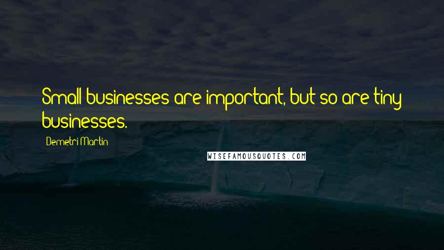Demetri Martin Quotes: Small businesses are important, but so are tiny businesses.