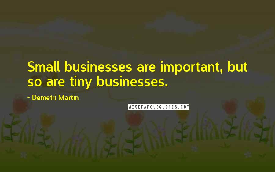Demetri Martin Quotes: Small businesses are important, but so are tiny businesses.