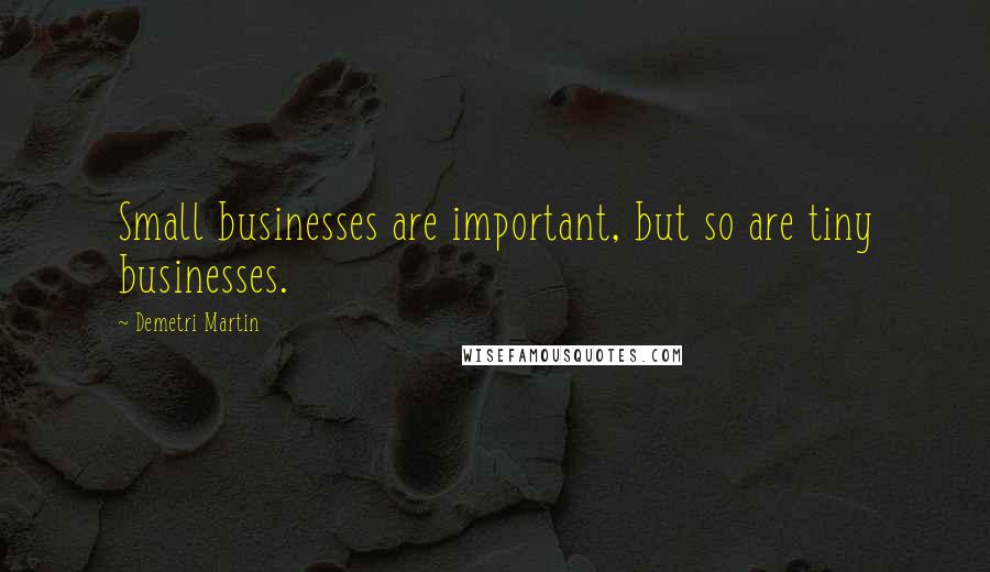 Demetri Martin Quotes: Small businesses are important, but so are tiny businesses.