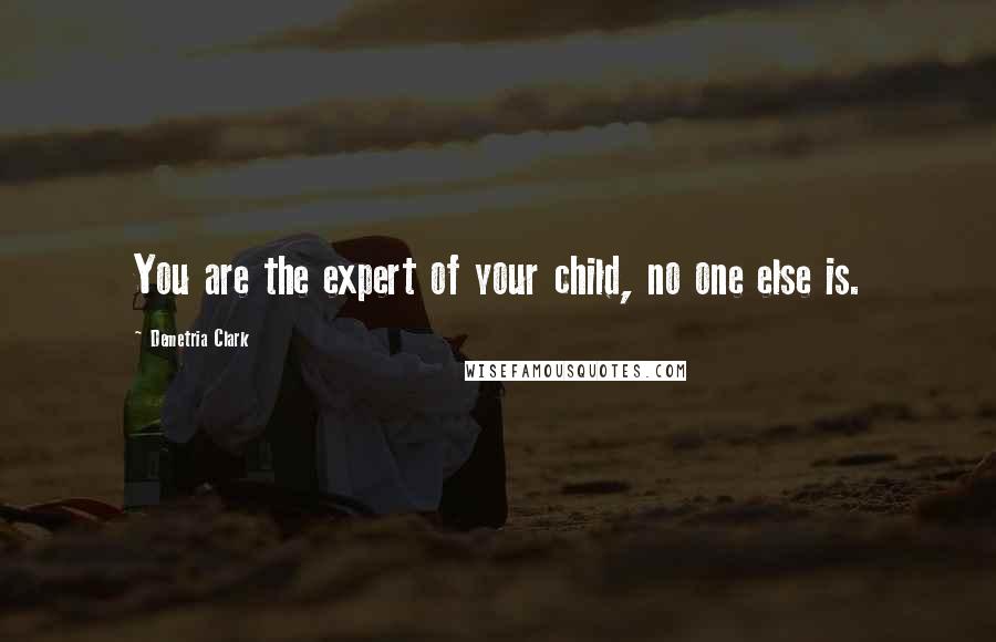 Demetria Clark Quotes: You are the expert of your child, no one else is.