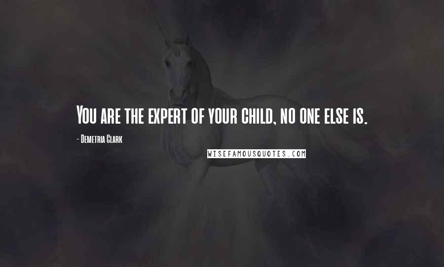 Demetria Clark Quotes: You are the expert of your child, no one else is.