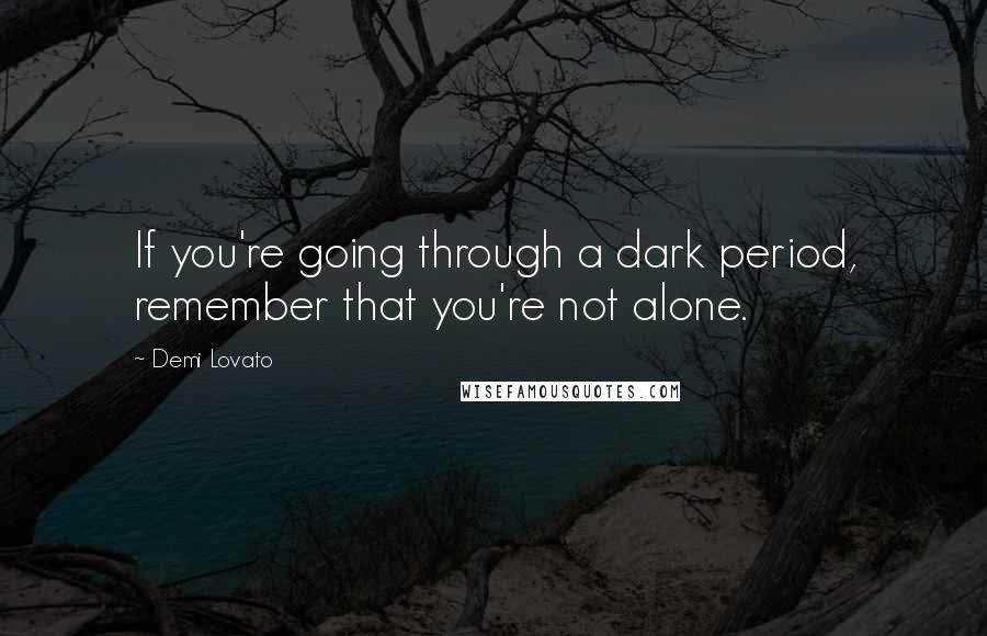 Demi Lovato Quotes: If you're going through a dark period, remember that you're not alone.