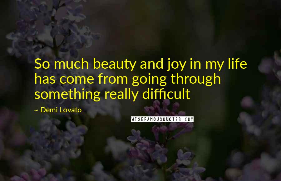 Demi Lovato Quotes: So much beauty and joy in my life has come from going through something really difficult