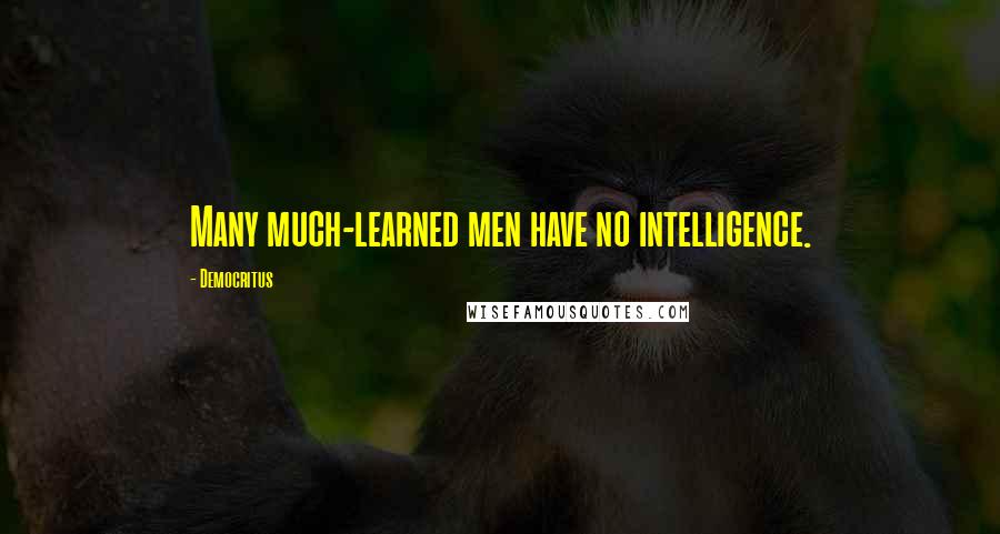 Democritus Quotes: Many much-learned men have no intelligence.