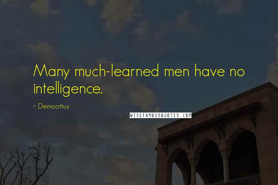 Democritus Quotes: Many much-learned men have no intelligence.