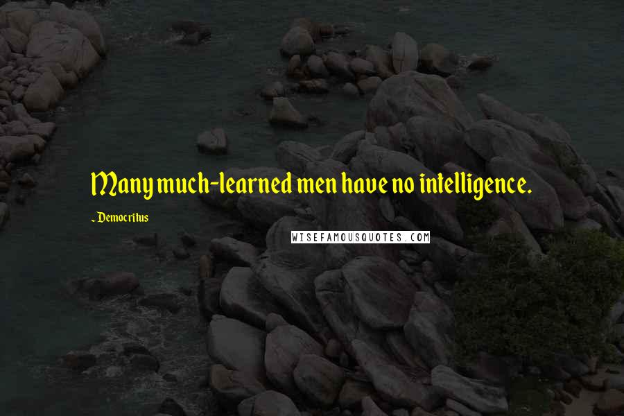 Democritus Quotes: Many much-learned men have no intelligence.