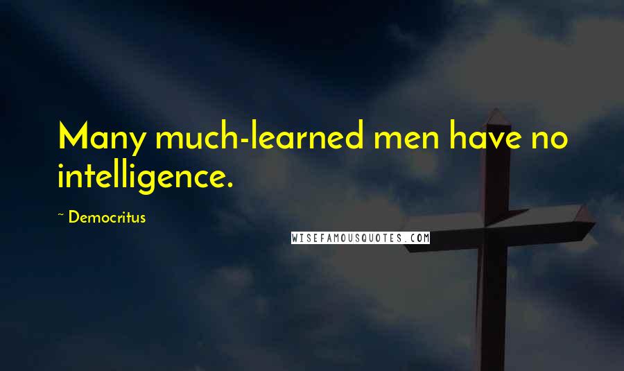 Democritus Quotes: Many much-learned men have no intelligence.