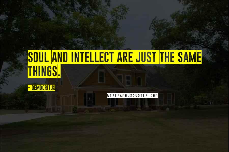 Democritus Quotes: Soul and intellect are just the same things.