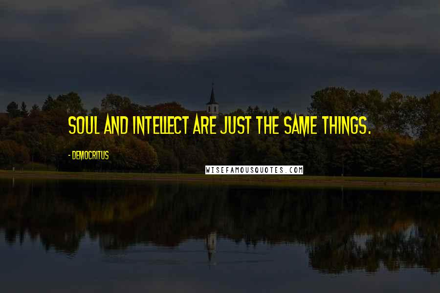 Democritus Quotes: Soul and intellect are just the same things.