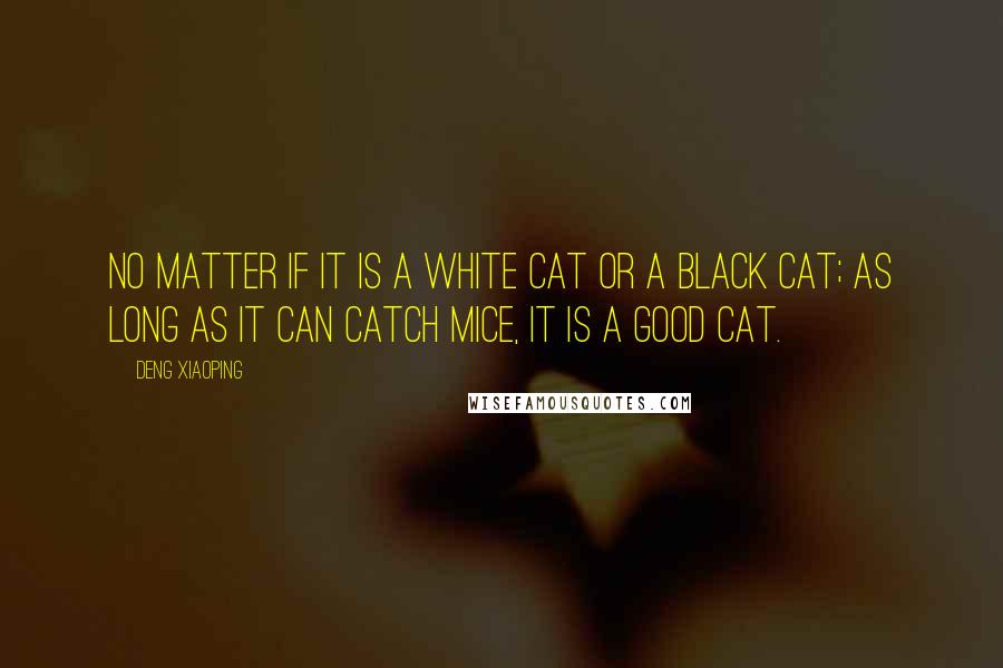 Deng Xiaoping Quotes: No matter if it is a white cat or a black cat; as long as it can catch mice, it is a good cat.