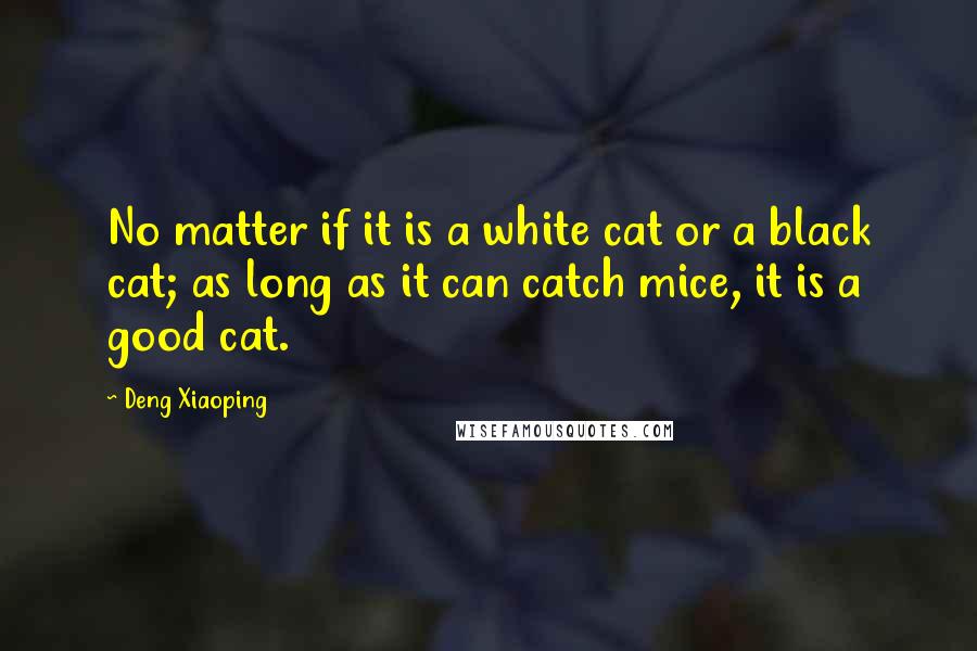 Deng Xiaoping Quotes: No matter if it is a white cat or a black cat; as long as it can catch mice, it is a good cat.