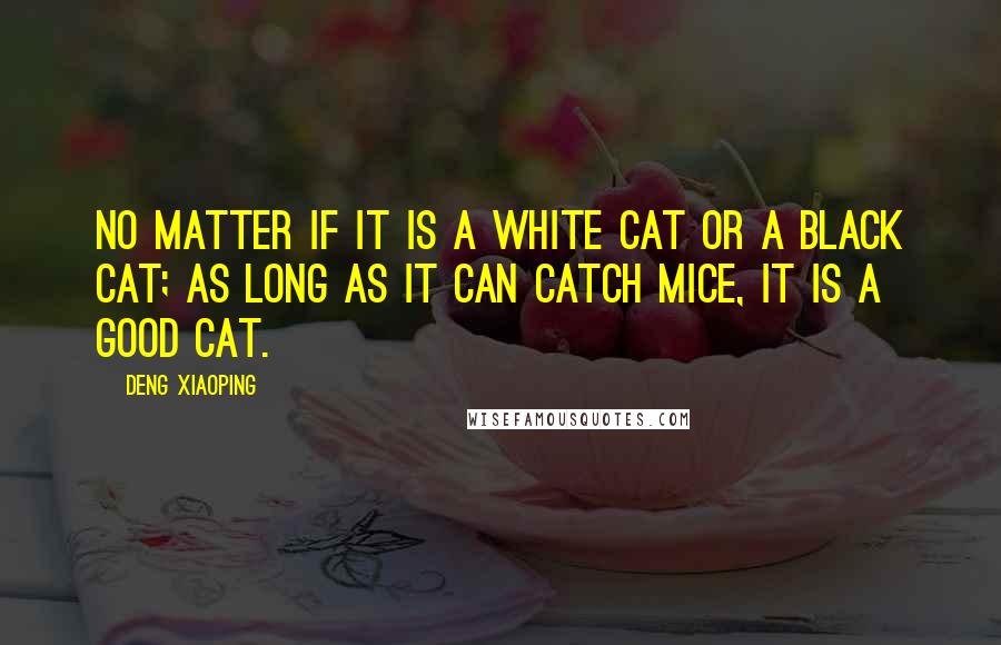 Deng Xiaoping Quotes: No matter if it is a white cat or a black cat; as long as it can catch mice, it is a good cat.