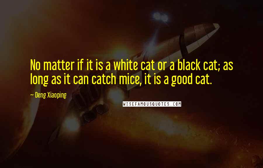 Deng Xiaoping Quotes: No matter if it is a white cat or a black cat; as long as it can catch mice, it is a good cat.