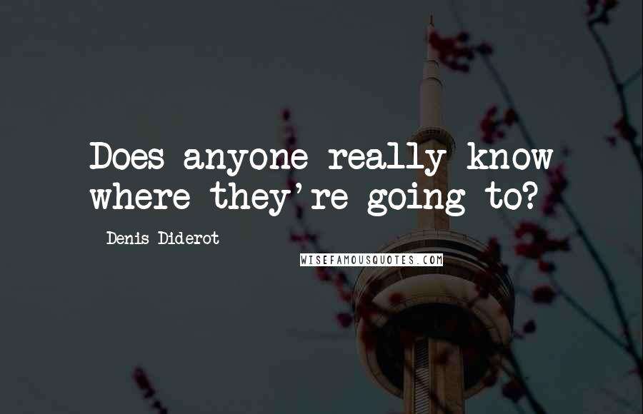 Denis Diderot Quotes: Does anyone really know where they're going to?